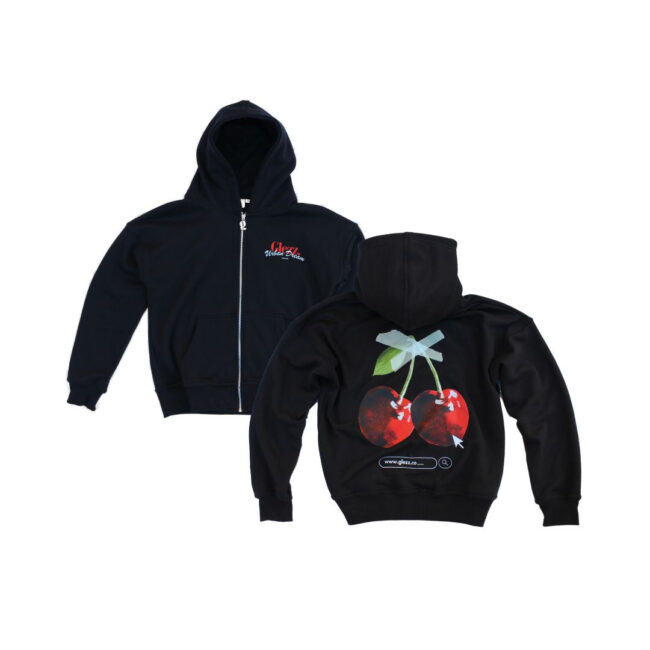 "SCARLET TWIST" ZIP-UP HOODIE