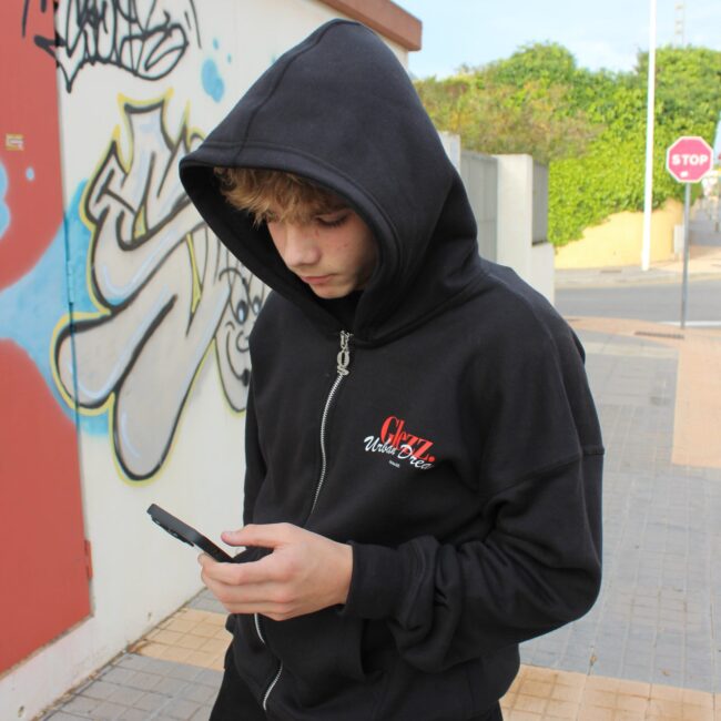 "SCARLET TWIST" ZIP-UP HOODIE - Image 3